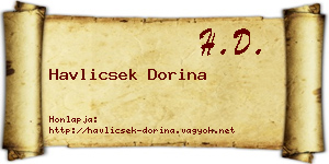 Havlicsek Dorina névjegykártya
